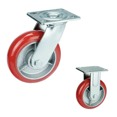 PU 350kg Capacity 6 Inch Heavy Duty Caster Wheels For Industrial