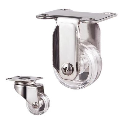 Clear PC Light Duty Swivel 40mm 66lbs Stainless Steel Casters