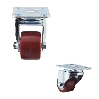 Oem 1.5 Inch Top Plate Swivel Red Pu Light Duty Casters