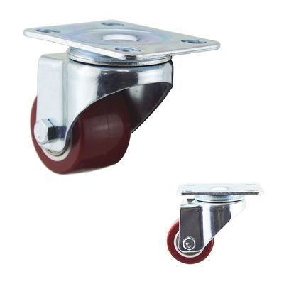 Oem 1.5 Inch Top Plate Swivel Red Pu Light Duty Casters