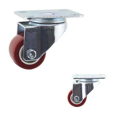 Oem 1.5 Inch Top Plate Swivel Red Pu Light Duty Casters
