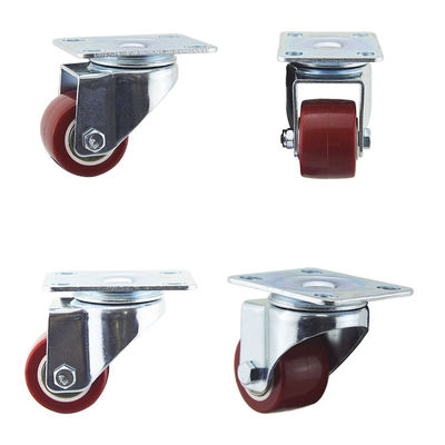 Oem 1.5 Inch Top Plate Swivel Red Pu Light Duty Casters