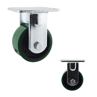 2816LBS Capacity Cast Iron 4 PU Caster Sets Two Ball Bearing