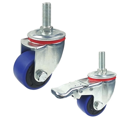 M12 30mm 2 Inch Thermoplastic Rubber Wheels High Load Blue Tpr