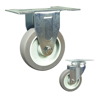 3inch Grey Wheel Threaded Stem Swivel Head TPR Light Duty Casters