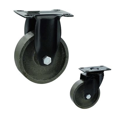 100mm Top Plate Black Bracket Cast Iron Swivel Castor Wheels