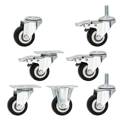 Small Size Light Duty Casters PVC Wheels 360 Dgree Rotating Swivel Bolt Hole Castors Without Brakes 50mm