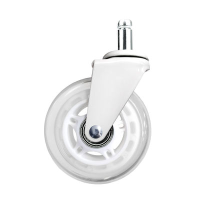 5 Pack 3 Inch White Office Chair PU Swivel Half Transparent Furniture Caster Wheel