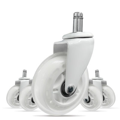 5 Pack 3 Inch White Office Chair PU Swivel Half Transparent Furniture Caster Wheel