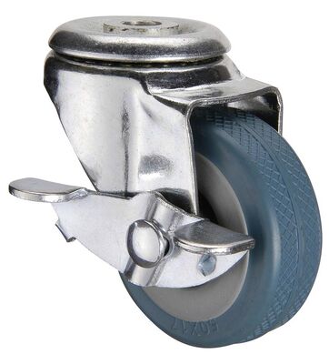 Steel Housing Heavy Duty Rubber Caster Wheel 8 Inch Double Ball Bearing Durable Industrial Grade Load Capacity