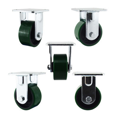 2816LBS Capacity Cast Iron 4 PU Caster Sets Two Ball Bearing