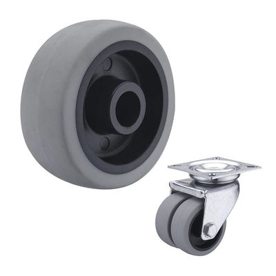 50MM Single Gray TPR 132LBS Load Capacity Rubber Casters
