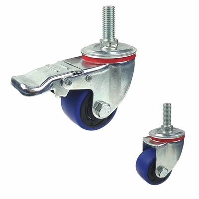 M12 30mm 2 Inch Thermoplastic Rubber Wheels High Load Blue Tpr