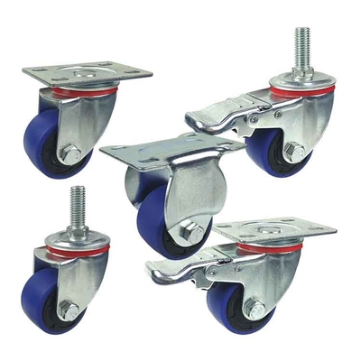 M12 30mm 2 Inch Thermoplastic Rubber Wheels High Load Blue Tpr