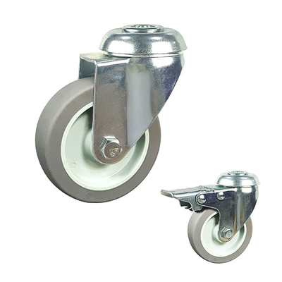 3inch Grey Wheel Threaded Stem Swivel Head TPR Light Duty Casters