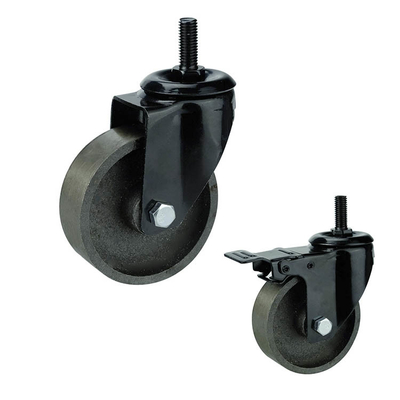100mm Top Plate Black Bracket Cast Iron Swivel Castor Wheels